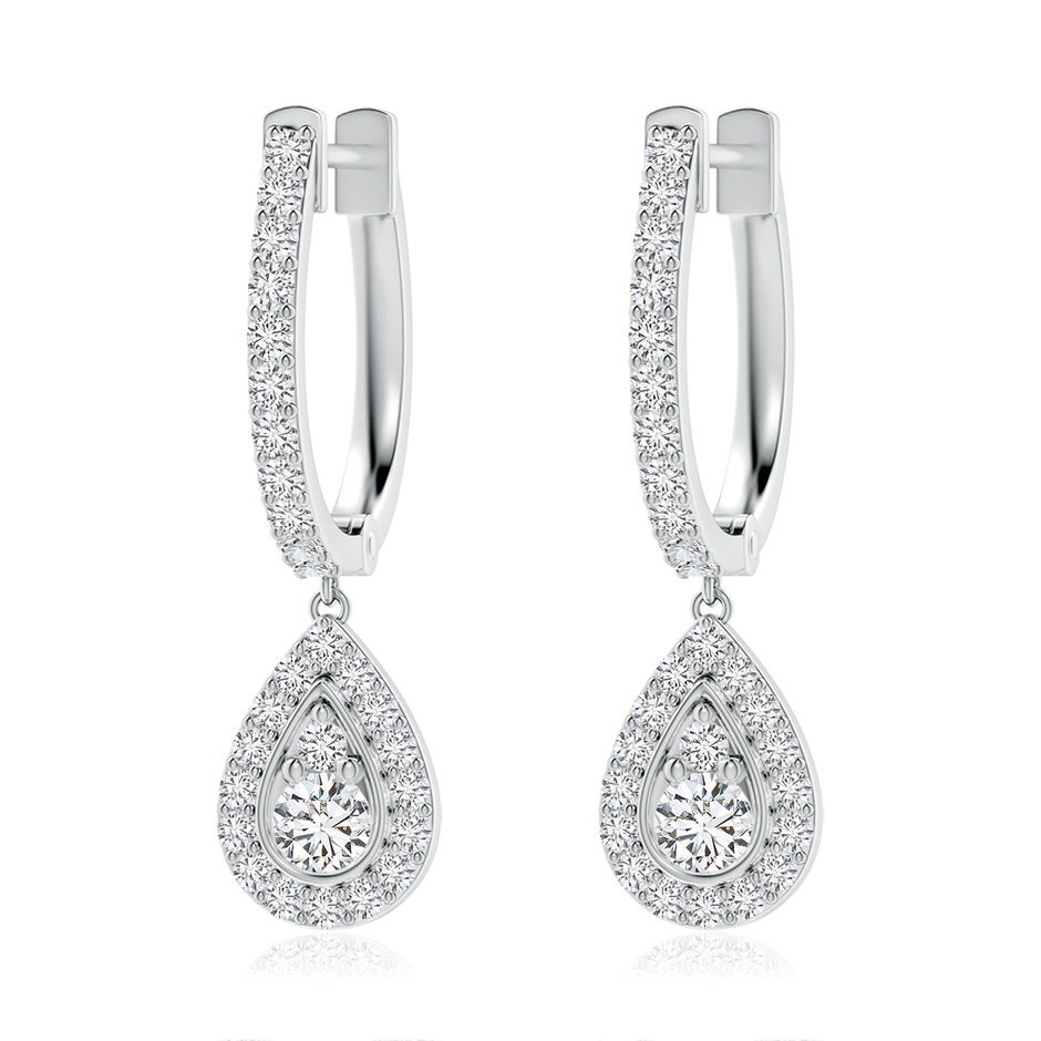 3mm HSI2 Diamond Teardrop Hoop Earrings in P950 Platinum 