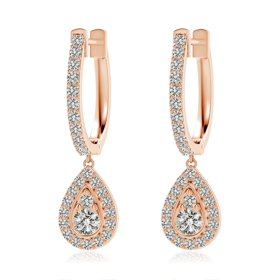 3mm KI3 Diamond Teardrop Hoop Earrings in Rose Gold 