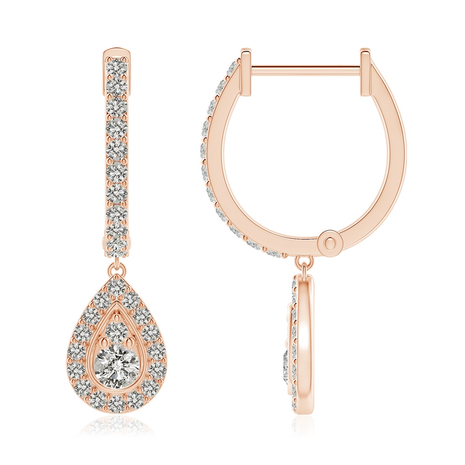 3mm KI3 Diamond Teardrop Hoop Earrings in Rose Gold side 199