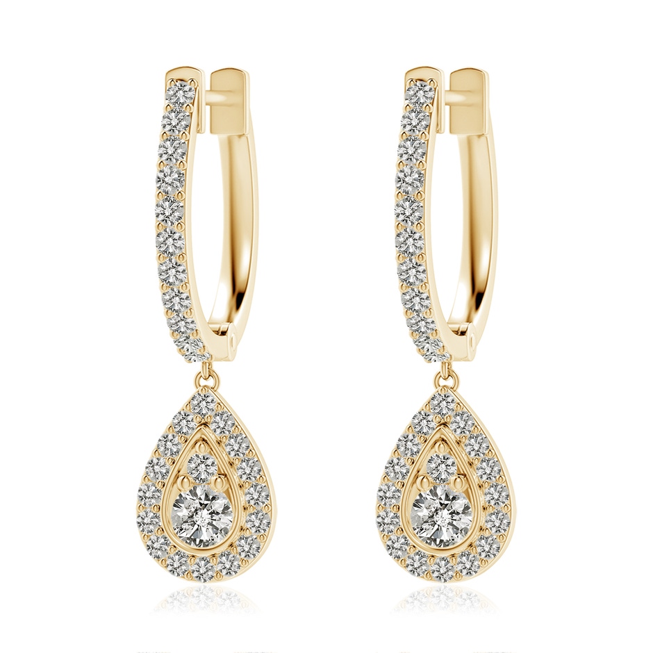 3mm KI3 Diamond Teardrop Hoop Earrings in Yellow Gold 