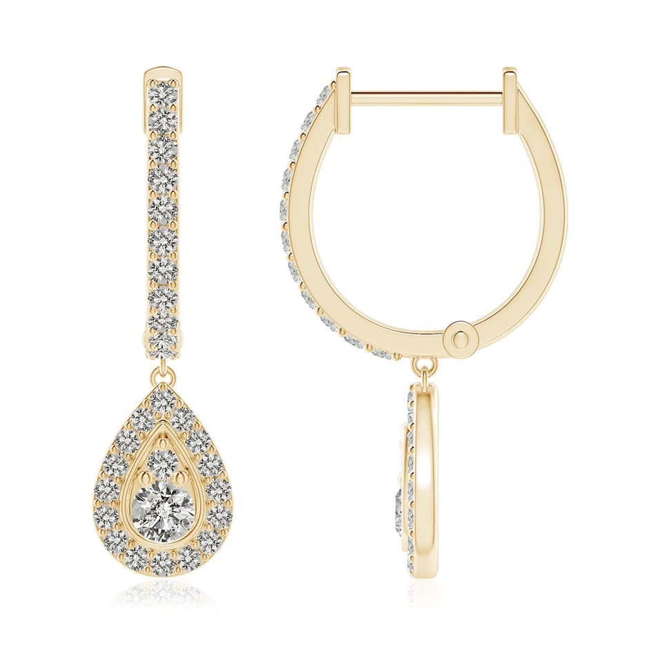 3mm KI3 Diamond Teardrop Hoop Earrings in Yellow Gold side 199