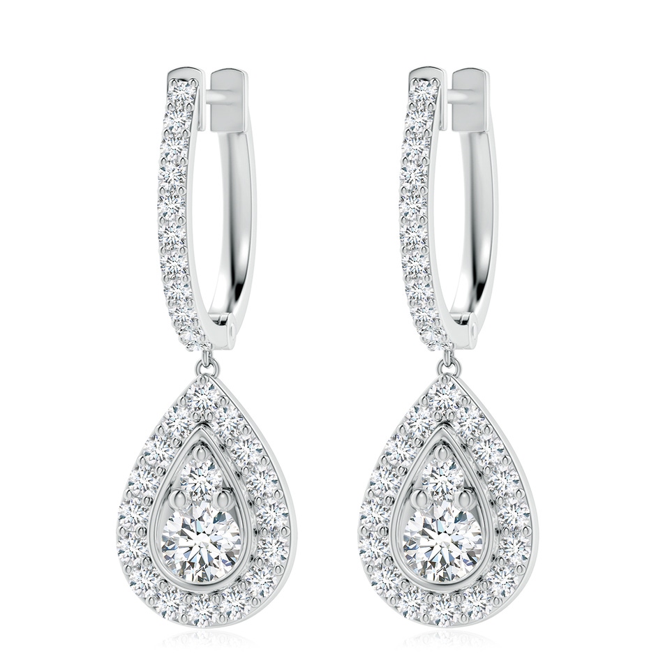 4.1mm GVS2 Diamond Teardrop Hoop Earrings in P950 Platinum 
