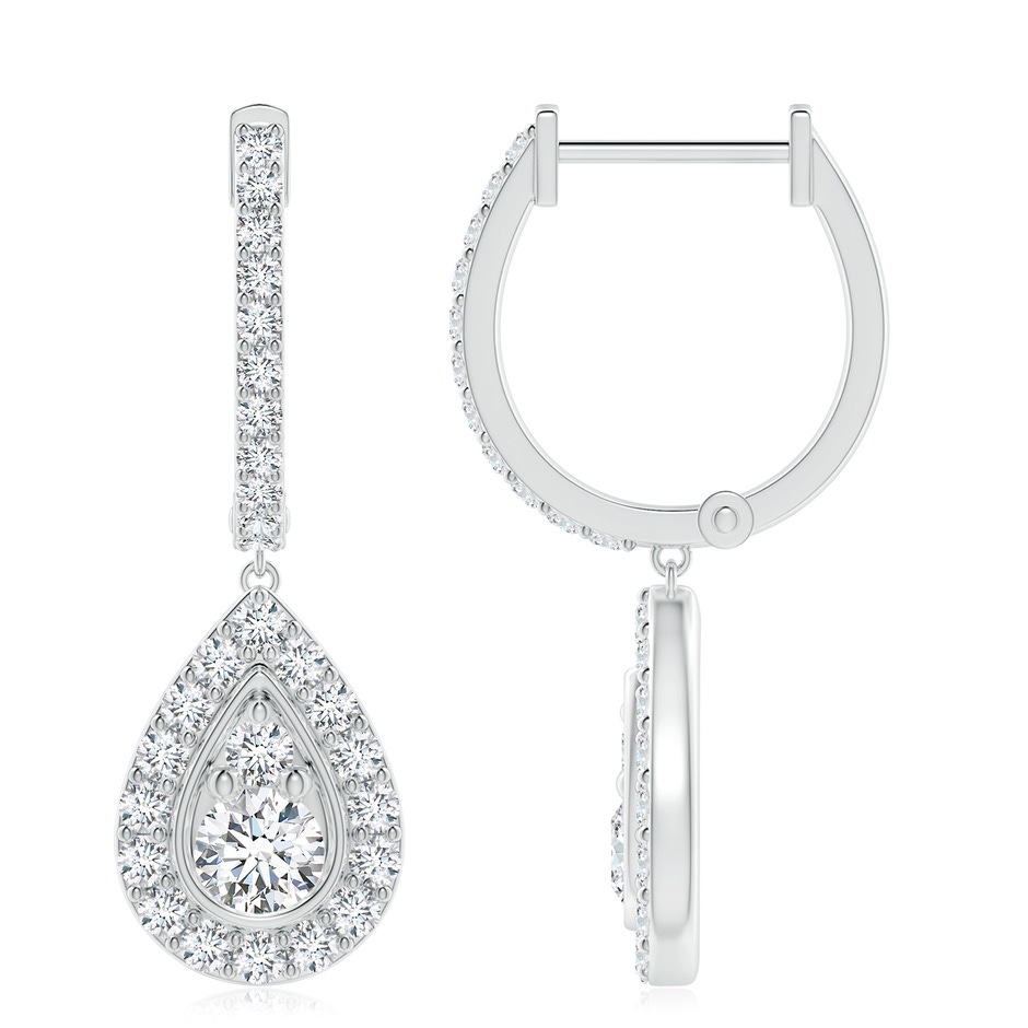4.1mm GVS2 Diamond Teardrop Hoop Earrings in P950 Platinum side 199