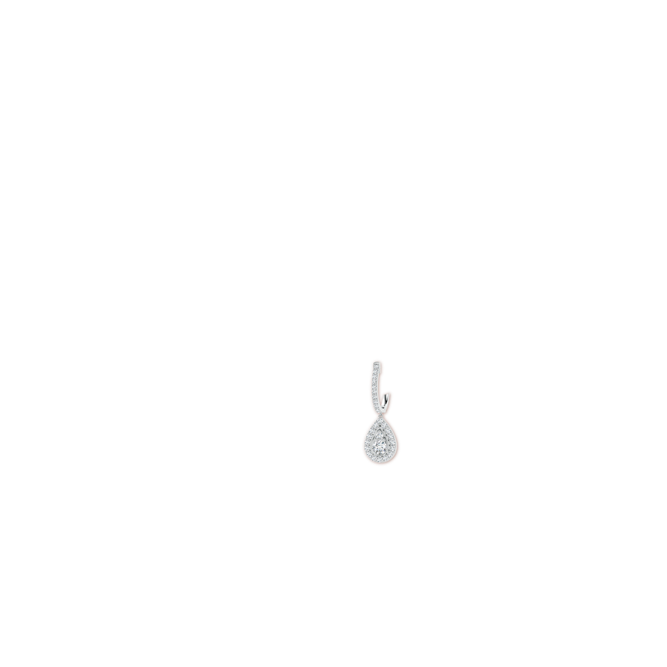 4.1mm GVS2 Diamond Teardrop Hoop Earrings in P950 Platinum ear