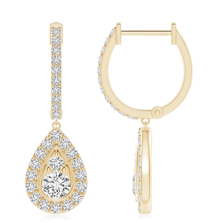 4.1mm HSI2 Diamond Teardrop Hoop Earrings in 18K Yellow Gold side 199