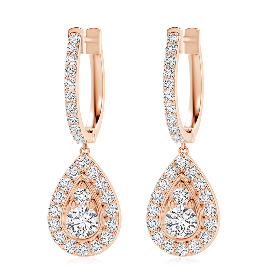 4.1mm HSI2 Diamond Teardrop Hoop Earrings in Rose Gold 