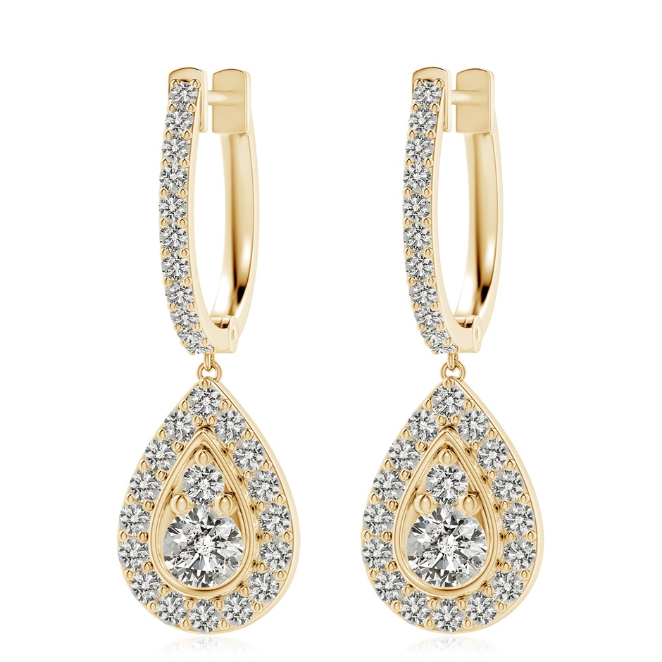 4.1mm KI3 Diamond Teardrop Hoop Earrings in Yellow Gold 