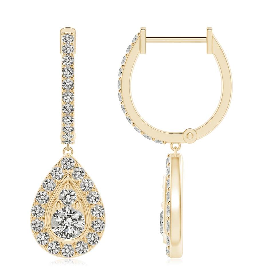 4.1mm KI3 Diamond Teardrop Hoop Earrings in Yellow Gold side 199