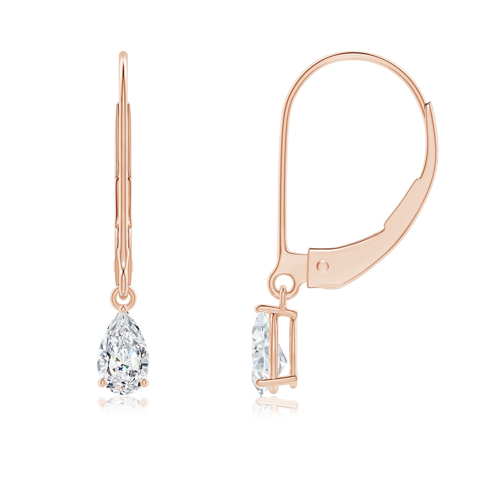 5x3mm GVS2 Classic Pear-Shaped Diamond Leverback Drop Earrings in Rose Gold