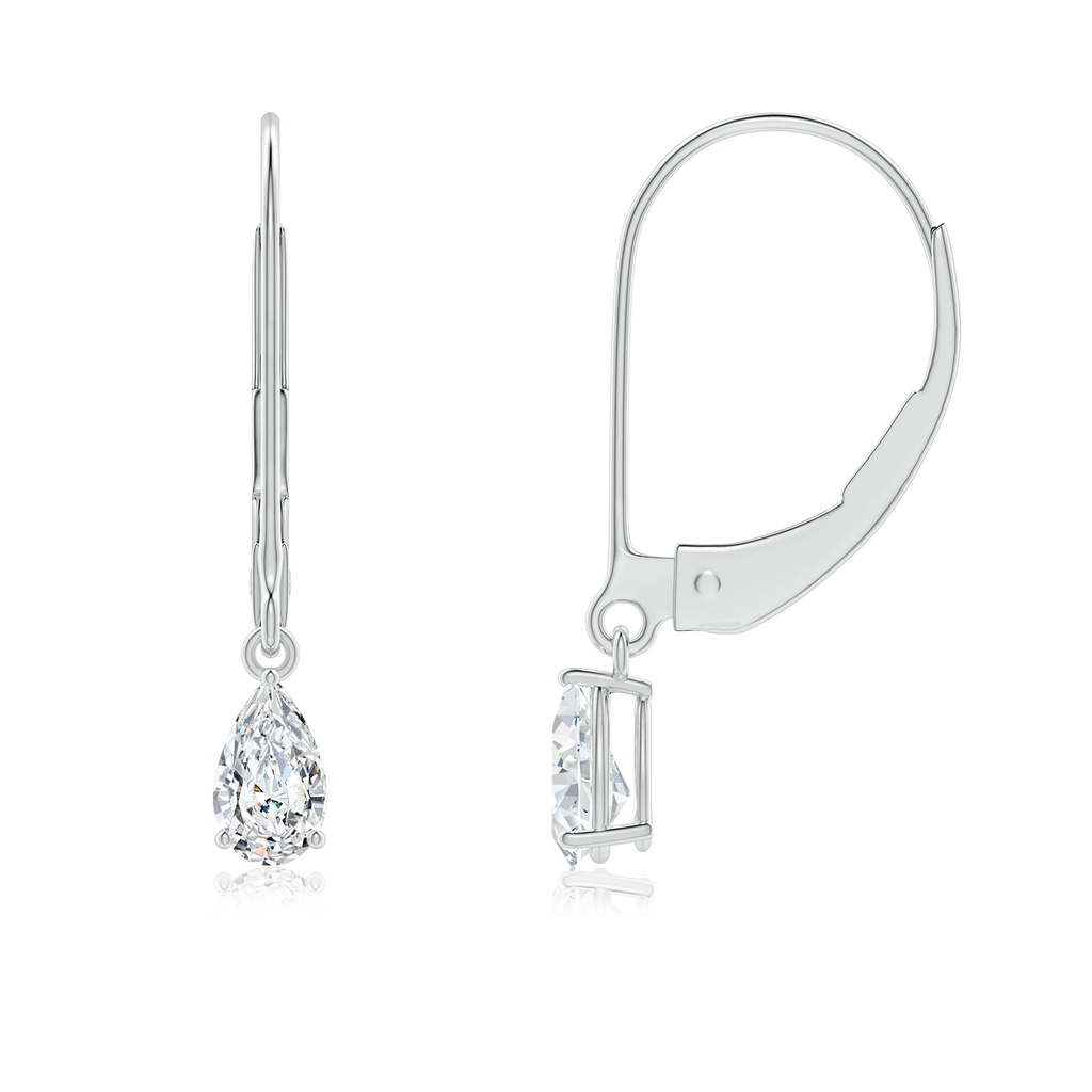 5x3mm GVS2 Classic Pear-Shaped Diamond Leverback Drop Earrings in White Gold