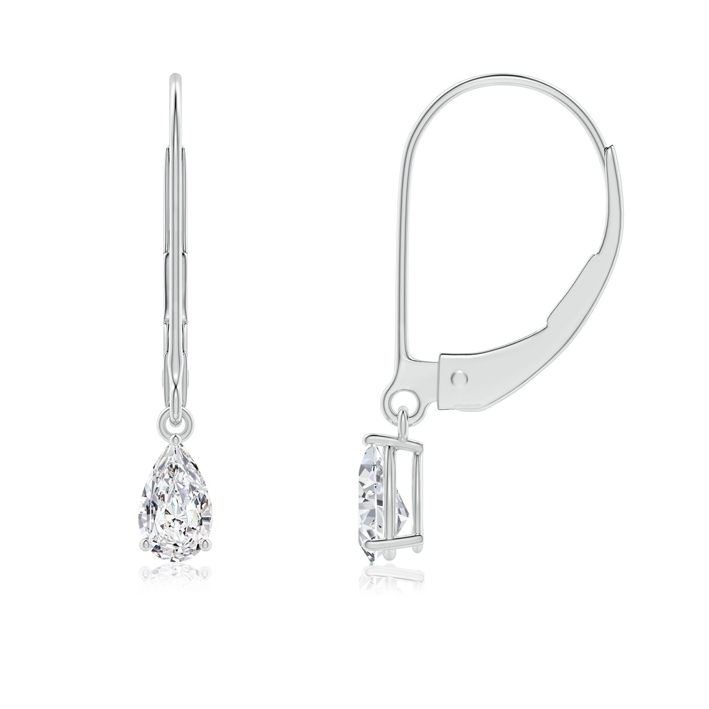 5x3mm HSI2 Classic Pear-Shaped Diamond Leverback Drop Earrings in P950 Platinum