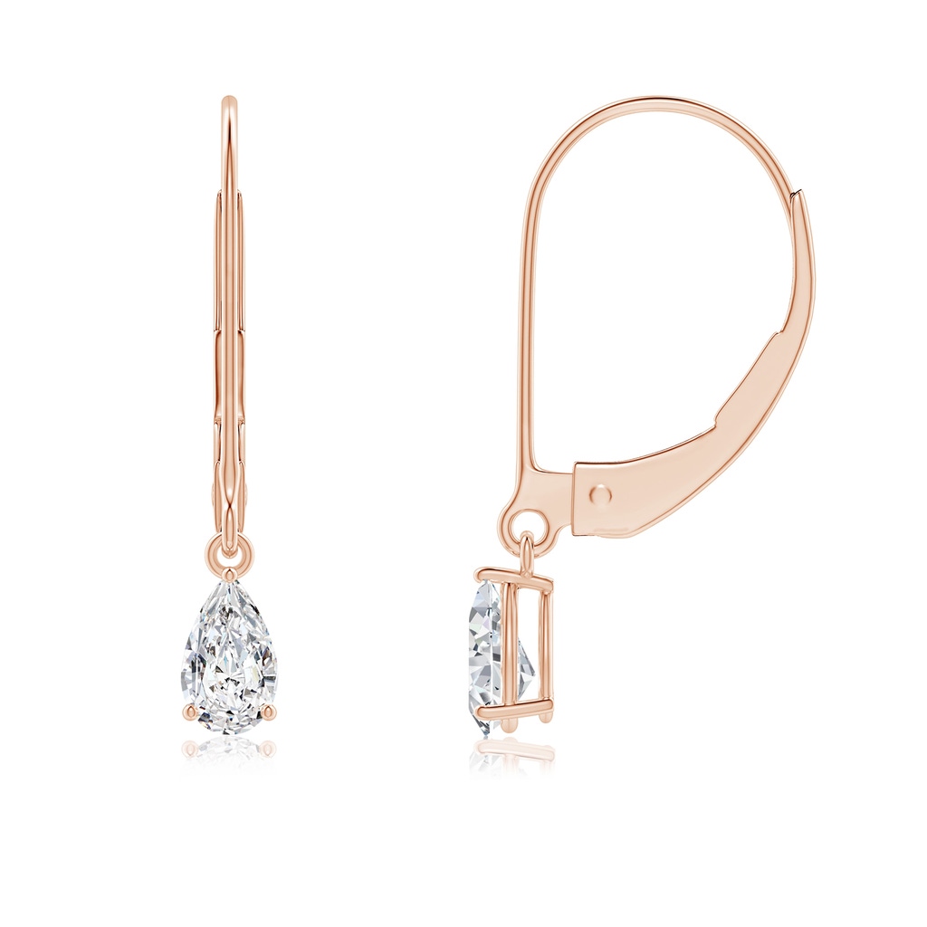 5x3mm HSI2 Classic Pear-Shaped Diamond Leverback Drop Earrings in Rose Gold