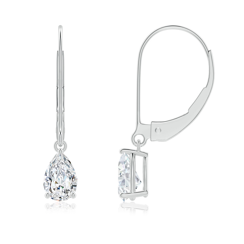 6x4mm GVS2 Classic Pear-Shaped Diamond Leverback Drop Earrings in White Gold 