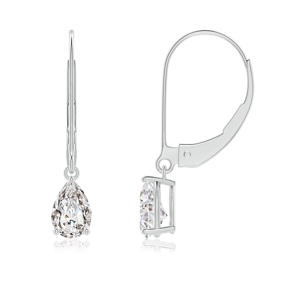 6x4mm IJI1I2 Classic Pear-Shaped Diamond Leverback Drop Earrings in White Gold 