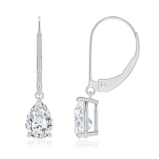 7x5mm GVS2 Classic Pear-Shaped Diamond Leverback Drop Earrings in White Gold