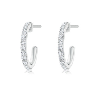 1.2mm GVS2 Prong-Set Round Diamond Hoop Earrings in P950 Platinum