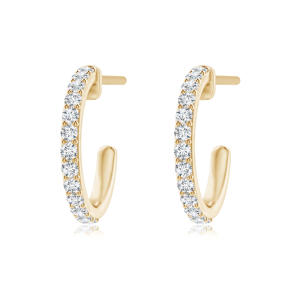 1.3mm GVS2 Prong-Set Round Diamond Hoop Earrings in 18K Yellow Gold