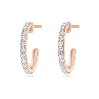 1.3mm GVS2 Prong-Set Round Diamond Hoop Earrings in Rose Gold