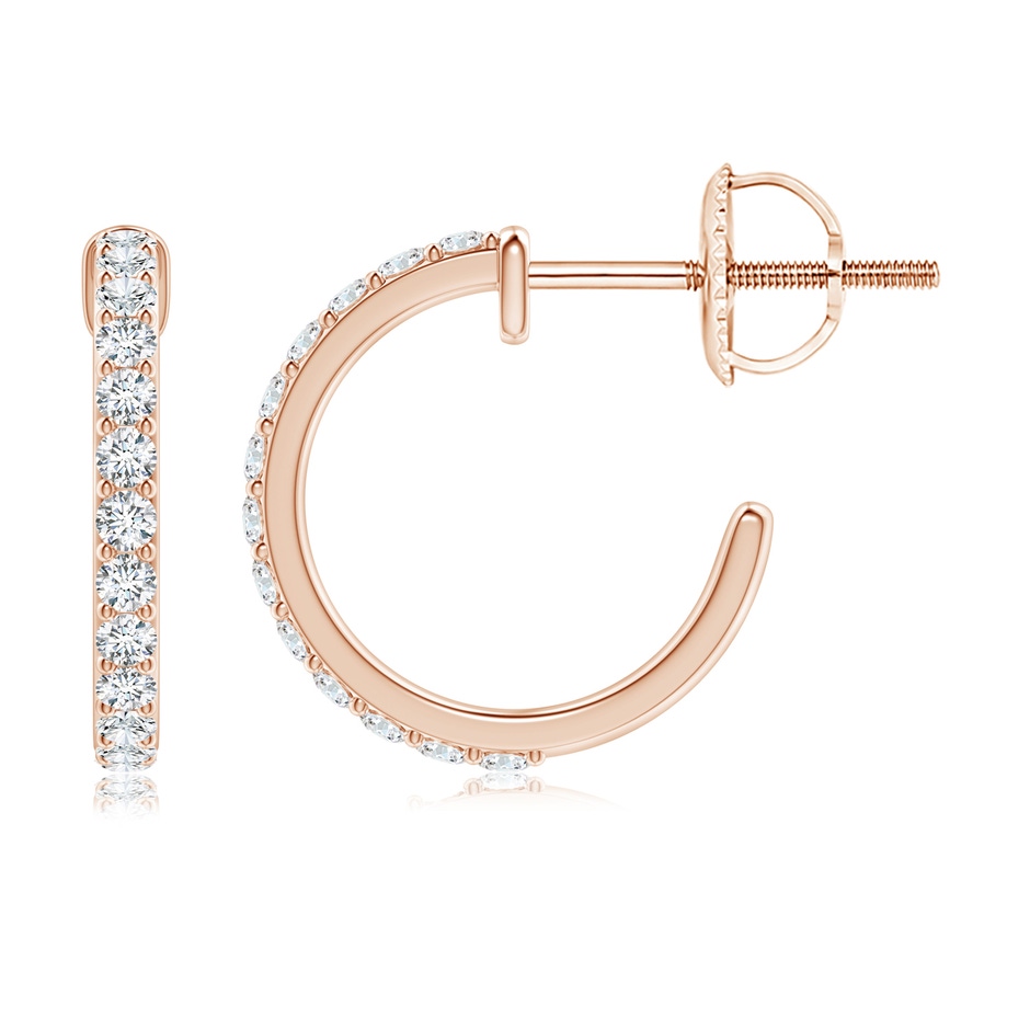 1.3mm GVS2 Prong-Set Round Diamond Hoop Earrings in Rose Gold side 199