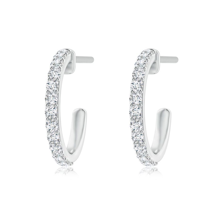 1.3mm GVS2 Prong-Set Round Diamond Hoop Earrings in White Gold 