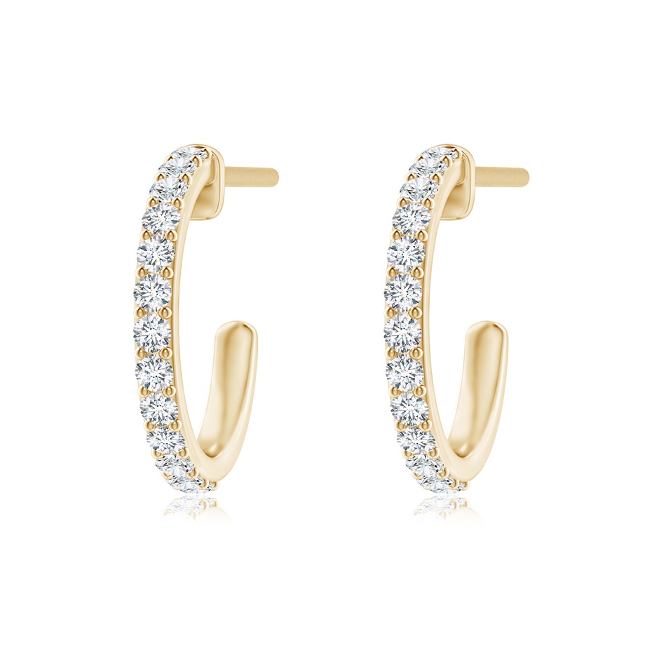 1.3mm GVS2 Prong-Set Round Diamond Hoop Earrings in Yellow Gold 