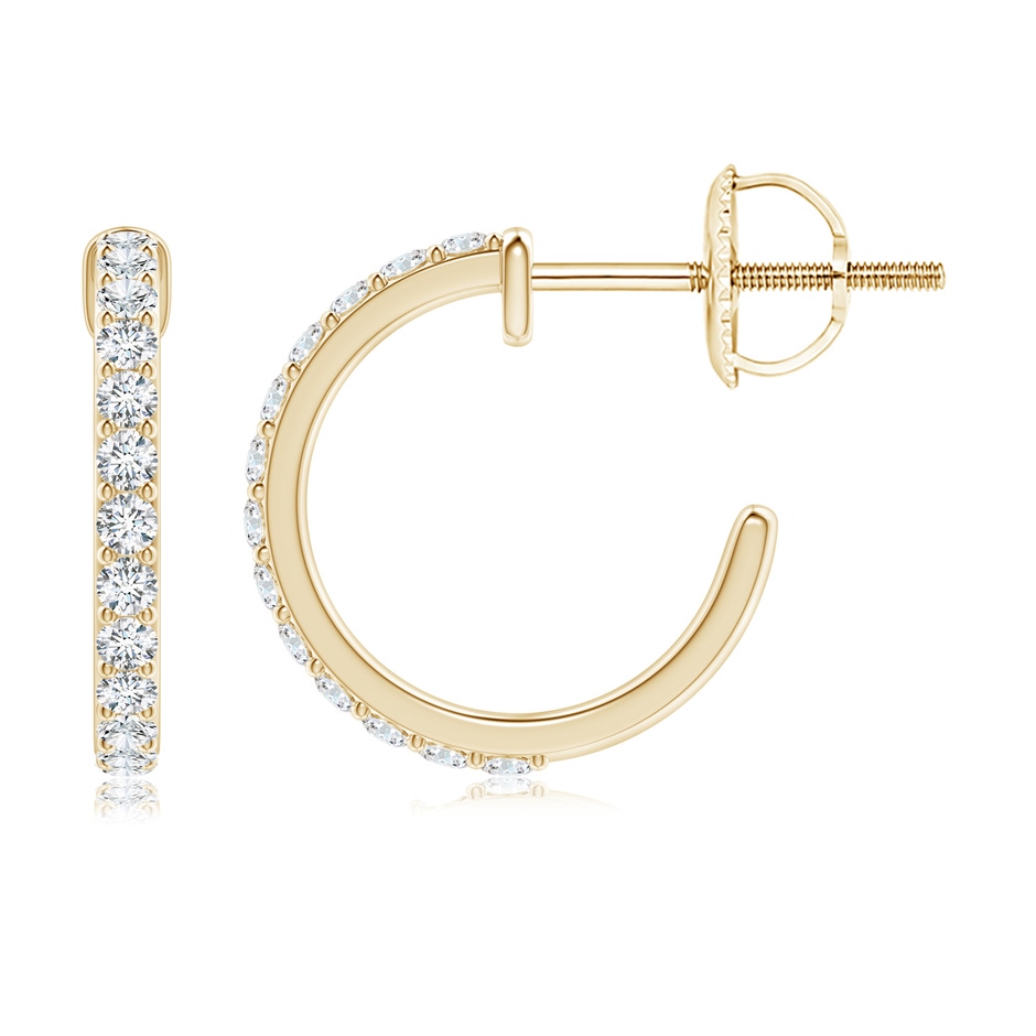 1.3mm GVS2 Prong-Set Round Diamond Hoop Earrings in Yellow Gold side 199