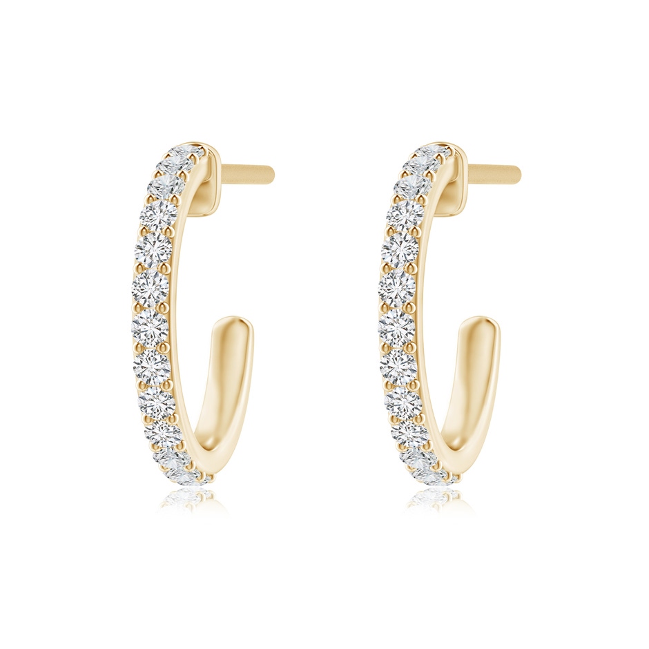 1.3mm HSI2 Prong-Set Round Diamond Hoop Earrings in 18K Yellow Gold 