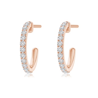 1.3mm HSI2 Prong-Set Round Diamond Hoop Earrings in Rose Gold