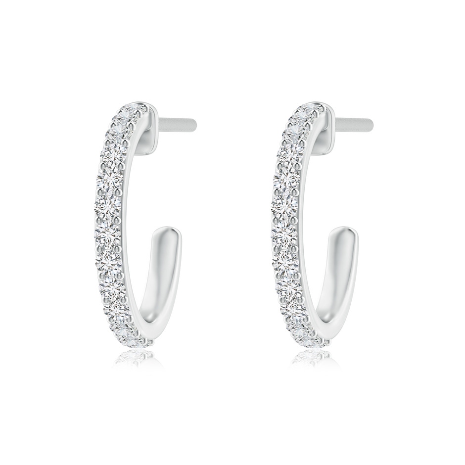 1.3mm HSI2 Prong-Set Round Diamond Hoop Earrings in White Gold 