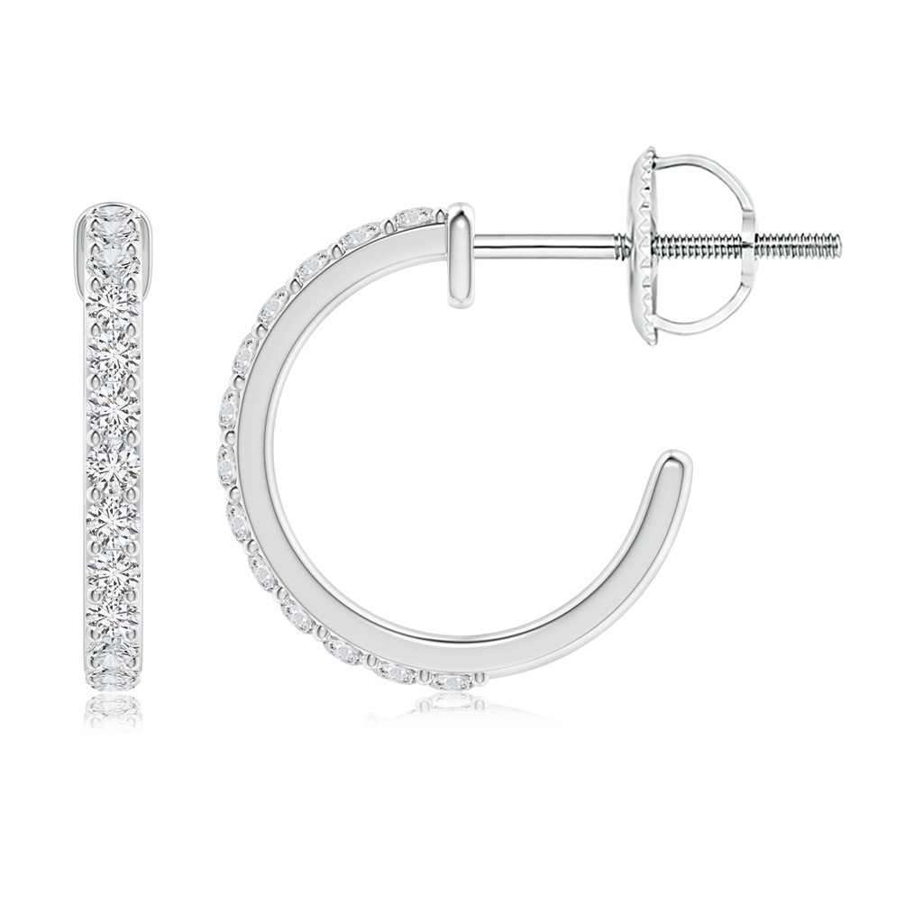 1.3mm HSI2 Prong-Set Round Diamond Hoop Earrings in White Gold Side 199