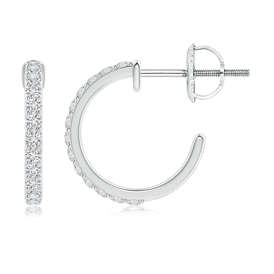 1.3mm HSI2 Prong-Set Round Diamond Hoop Earrings in White Gold side 199