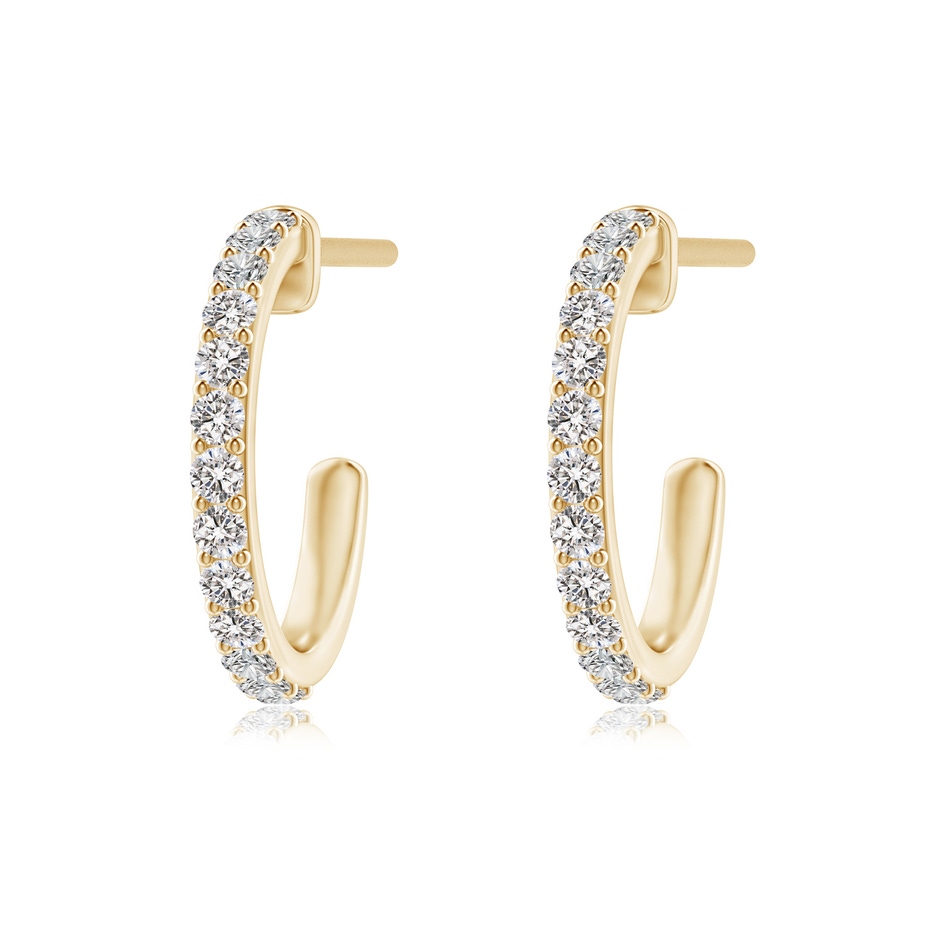 1.3mm IJI1I2 Prong-Set Round Diamond Hoop Earrings in Yellow Gold 