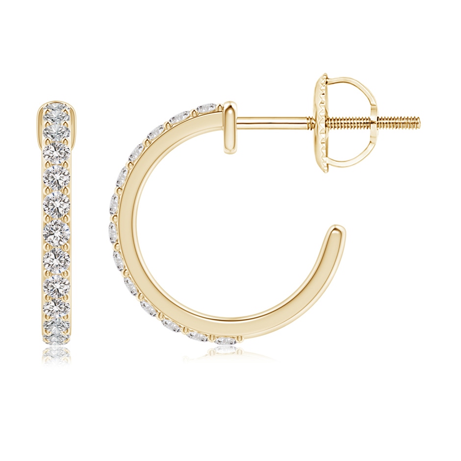 1.3mm IJI1I2 Prong-Set Round Diamond Hoop Earrings in Yellow Gold side 199