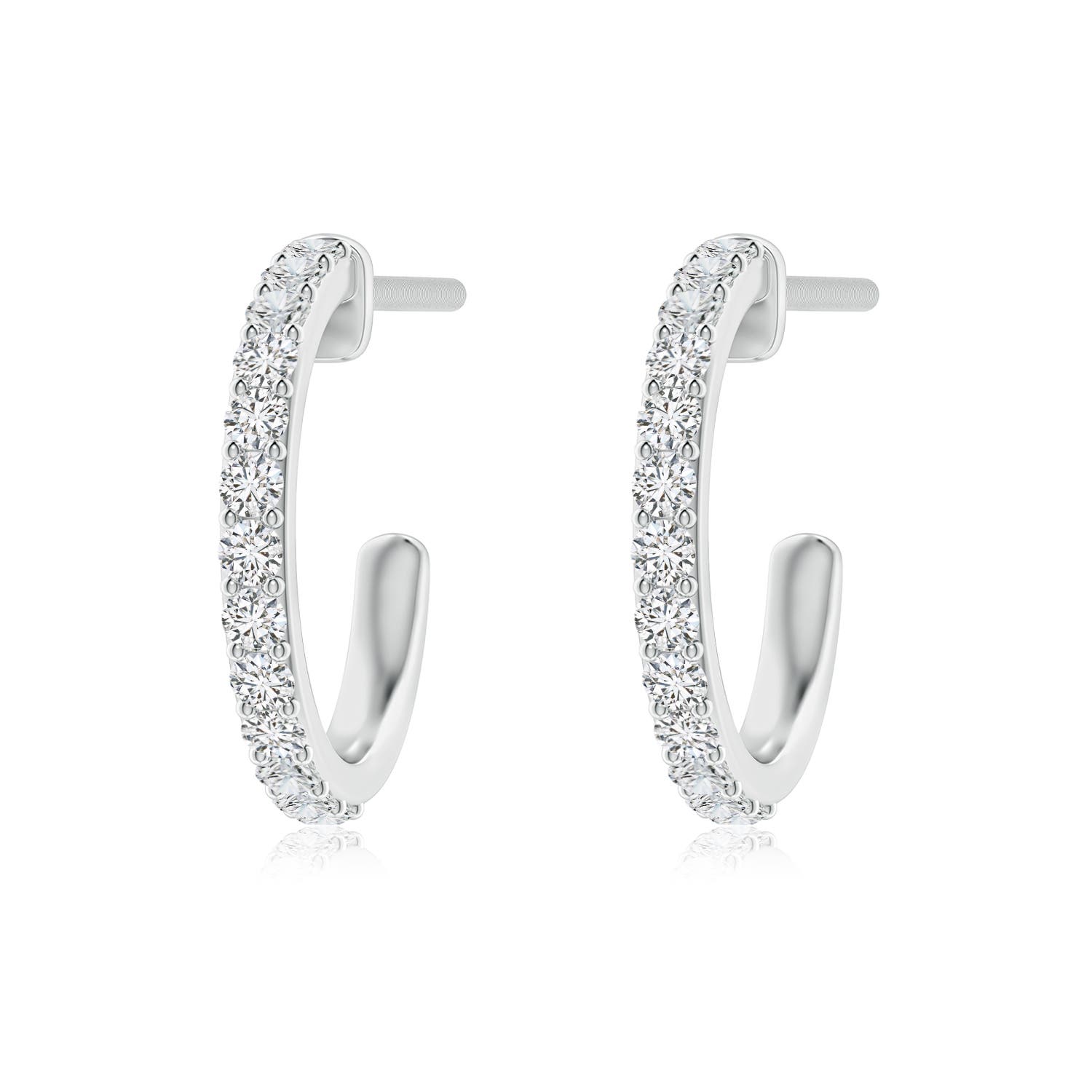 1.65mm HSI2 Prong-Set Round Diamond Hoop Earrings in P950 Platinum