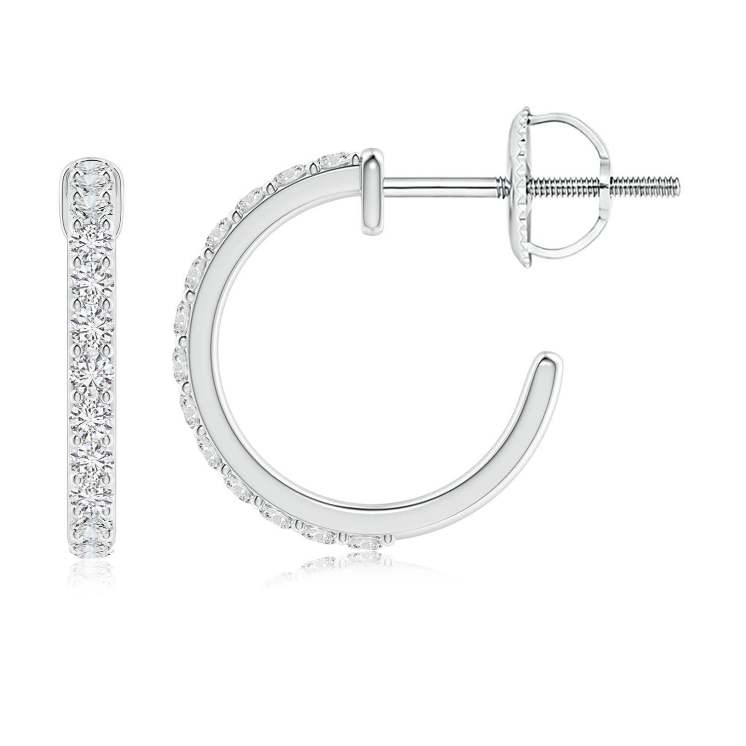 1.65mm HSI2 Prong-Set Round Diamond Hoop Earrings in P950 Platinum