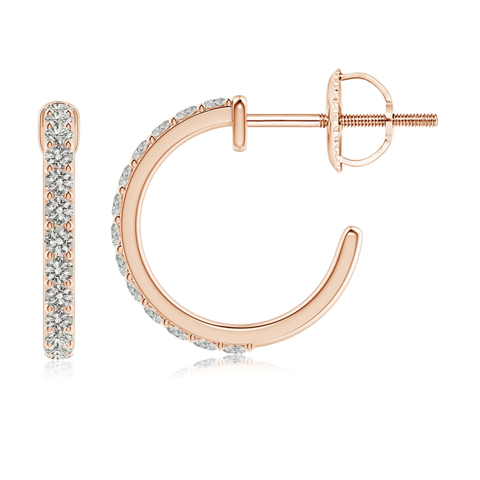 1.65mm KI3 Prong-Set Round Diamond Hoop Earrings in Rose Gold side 199