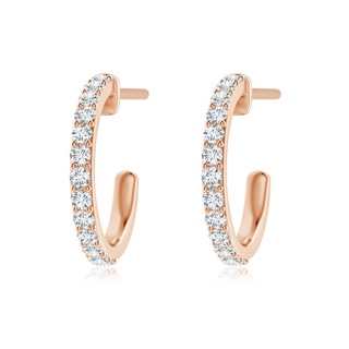 2.1mm GVS2 Prong-Set Round Diamond Hoop Earrings in Rose Gold