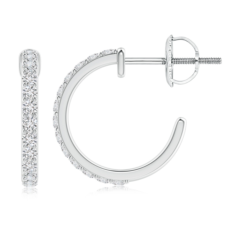 2.1mm HSI2 Prong-Set Round Diamond Hoop Earrings in P950 Platinum side 199