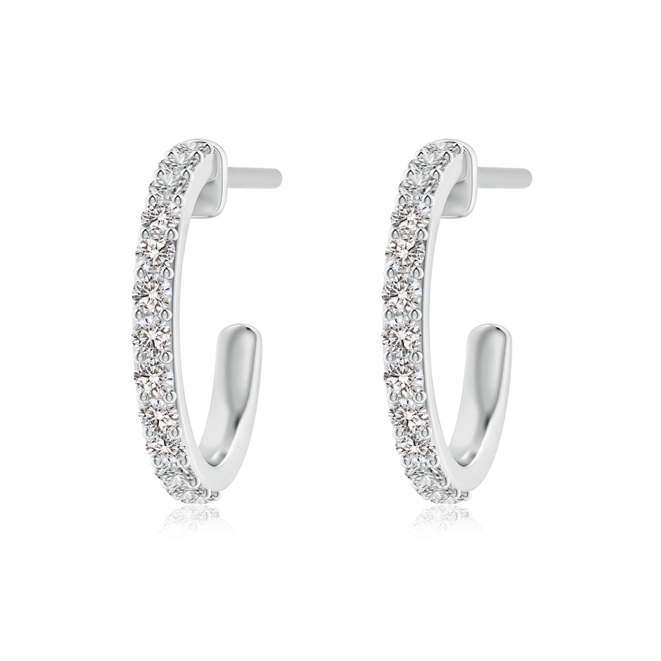 2.1mm IJI1I2 Prong-Set Round Diamond Hoop Earrings in P950 Platinum 