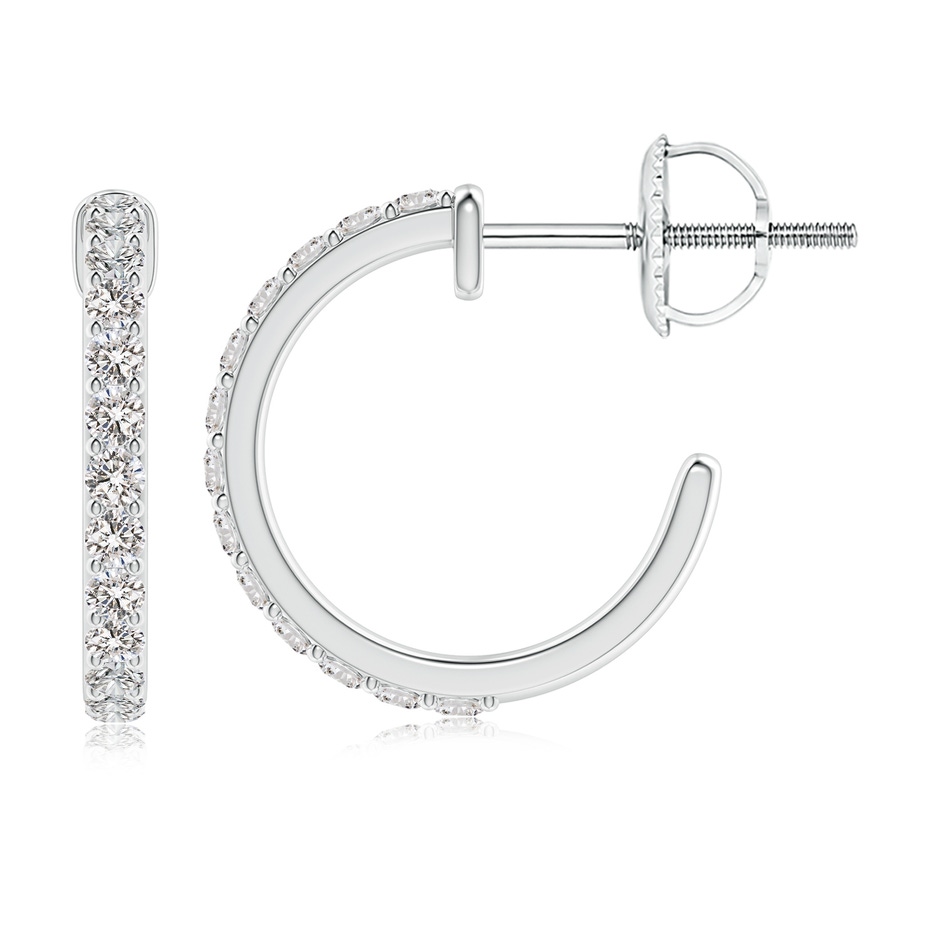 2.1mm IJI1I2 Prong-Set Round Diamond Hoop Earrings in P950 Platinum side 199