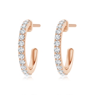 2.4mm GVS2 Prong-Set Round Diamond Hoop Earrings in 18K Rose Gold