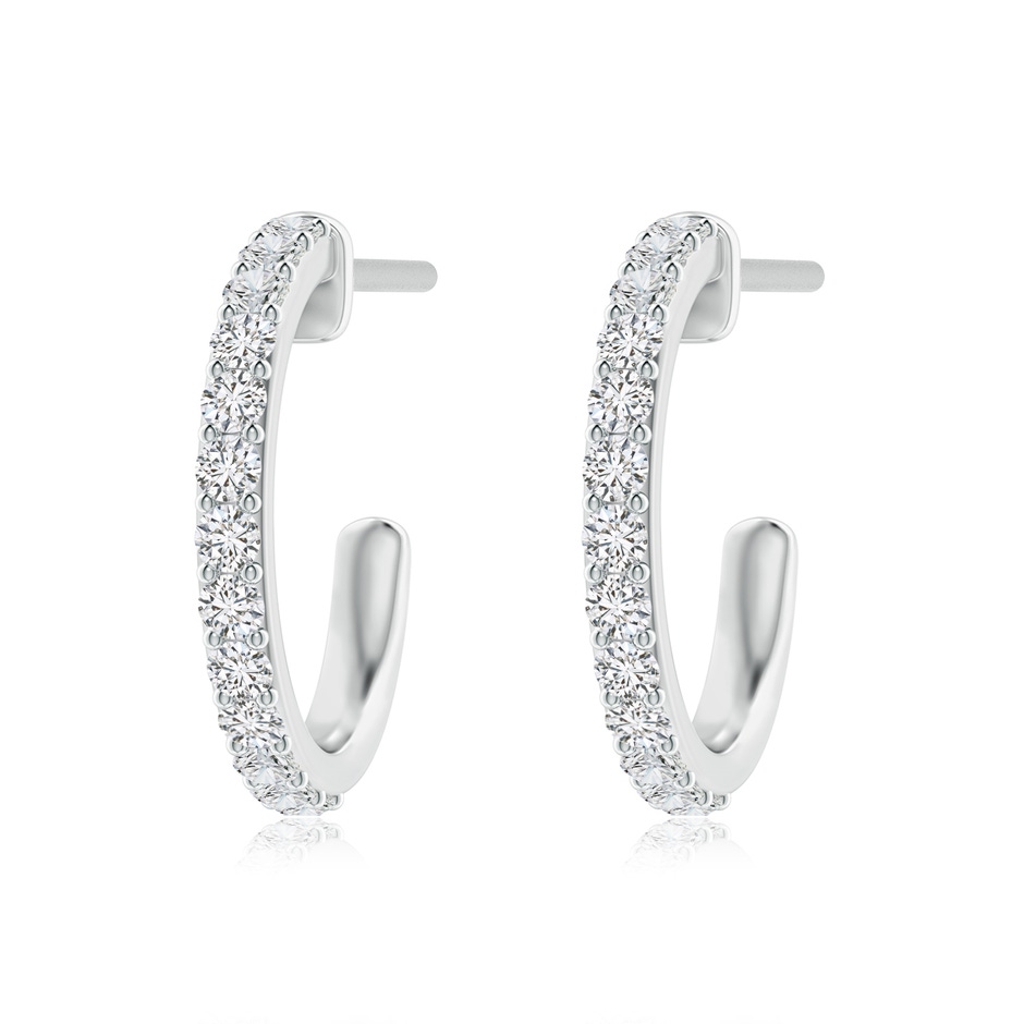 2.4mm HSI2 Prong-Set Round Diamond Hoop Earrings in 18K White Gold 