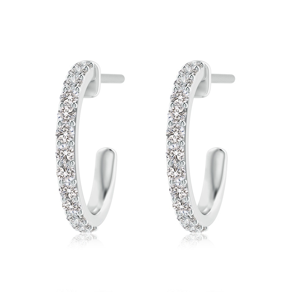 2.4mm IJI1I2 Prong-Set Round Diamond Hoop Earrings in 18K White Gold 