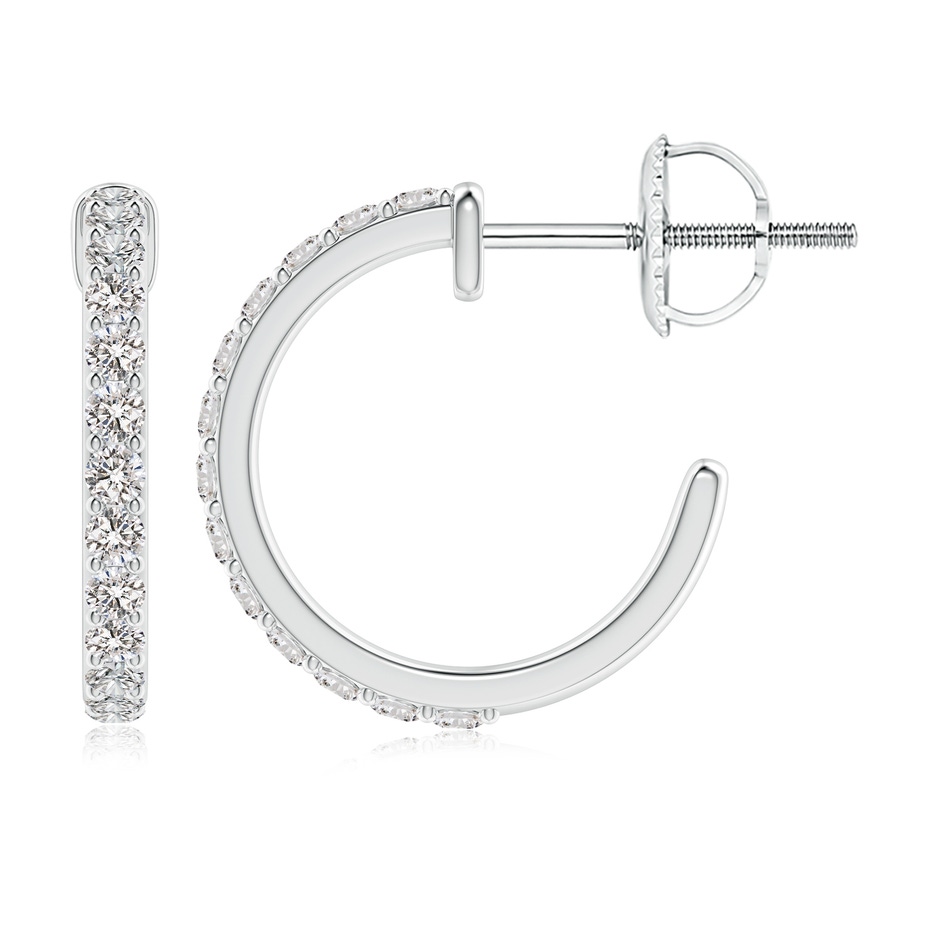 2.4mm IJI1I2 Prong-Set Round Diamond Hoop Earrings in P950 Platinum side 199