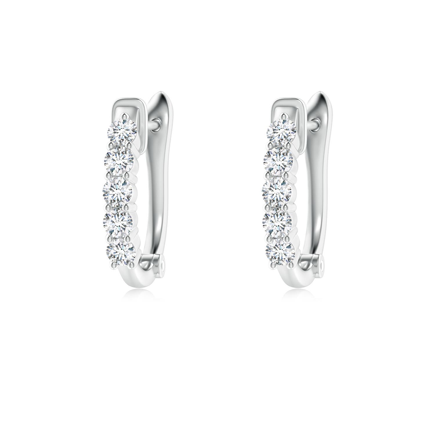 1.8mm GVS2 Classic Diamond Hinged Hoop Earrings in 18K White Gold