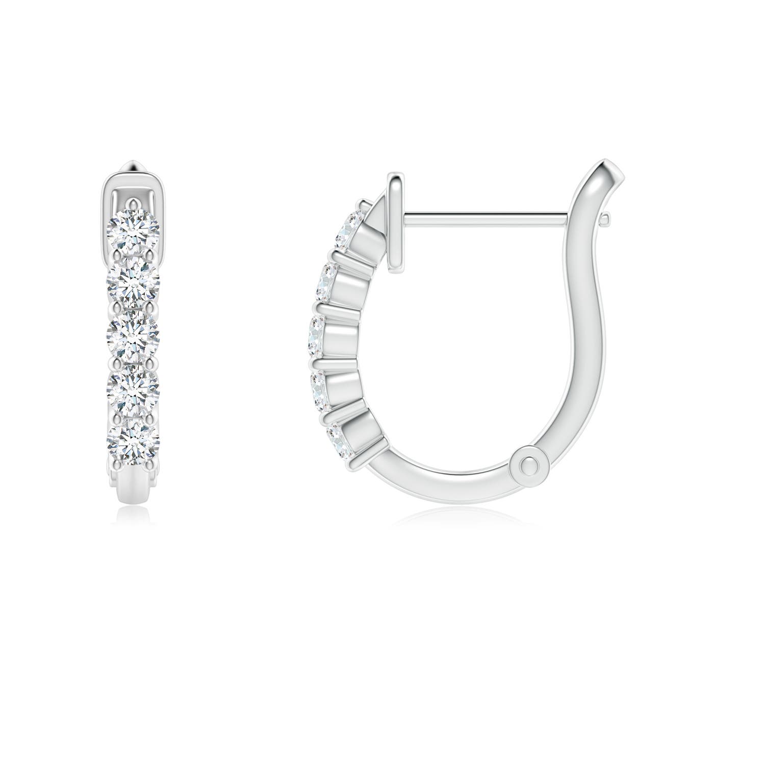 1.8mm GVS2 Classic Diamond Hinged Hoop Earrings in P950 Platinum