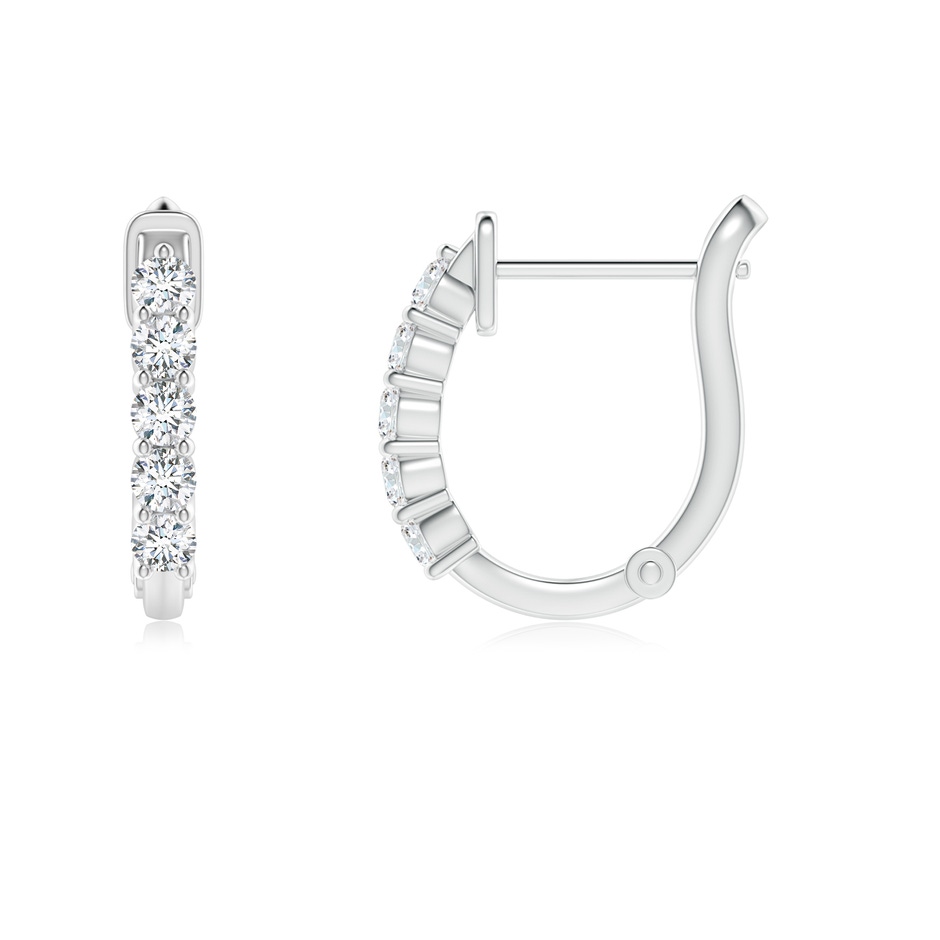 1.8mm GVS2 Classic Diamond Hinged Hoop Earrings in P950 Platinum side 199