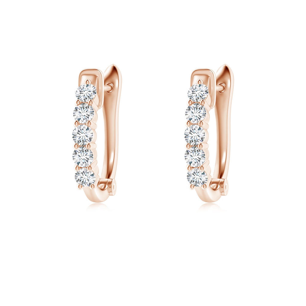1.8mm GVS2 Classic Diamond Hinged Hoop Earrings in Rose Gold