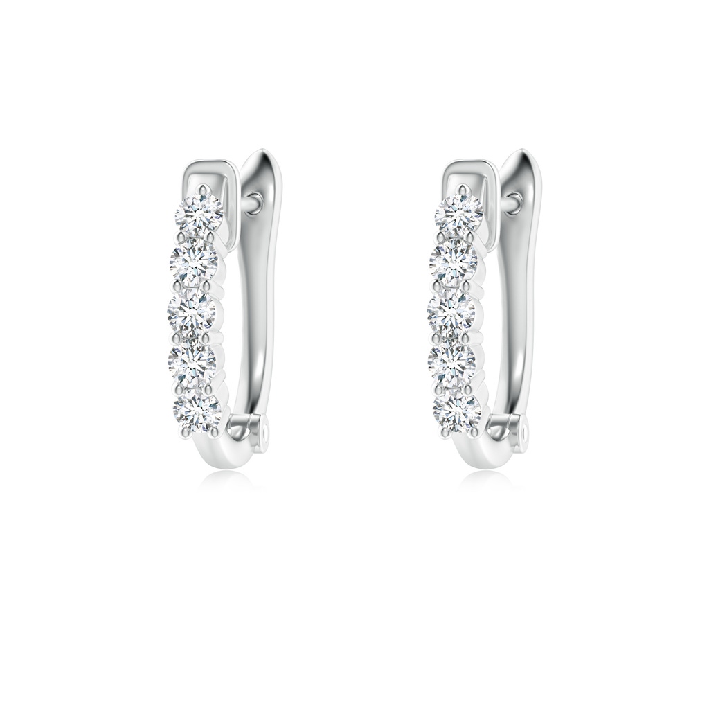 1.8mm GVS2 Classic Diamond Hinged Hoop Earrings in White Gold