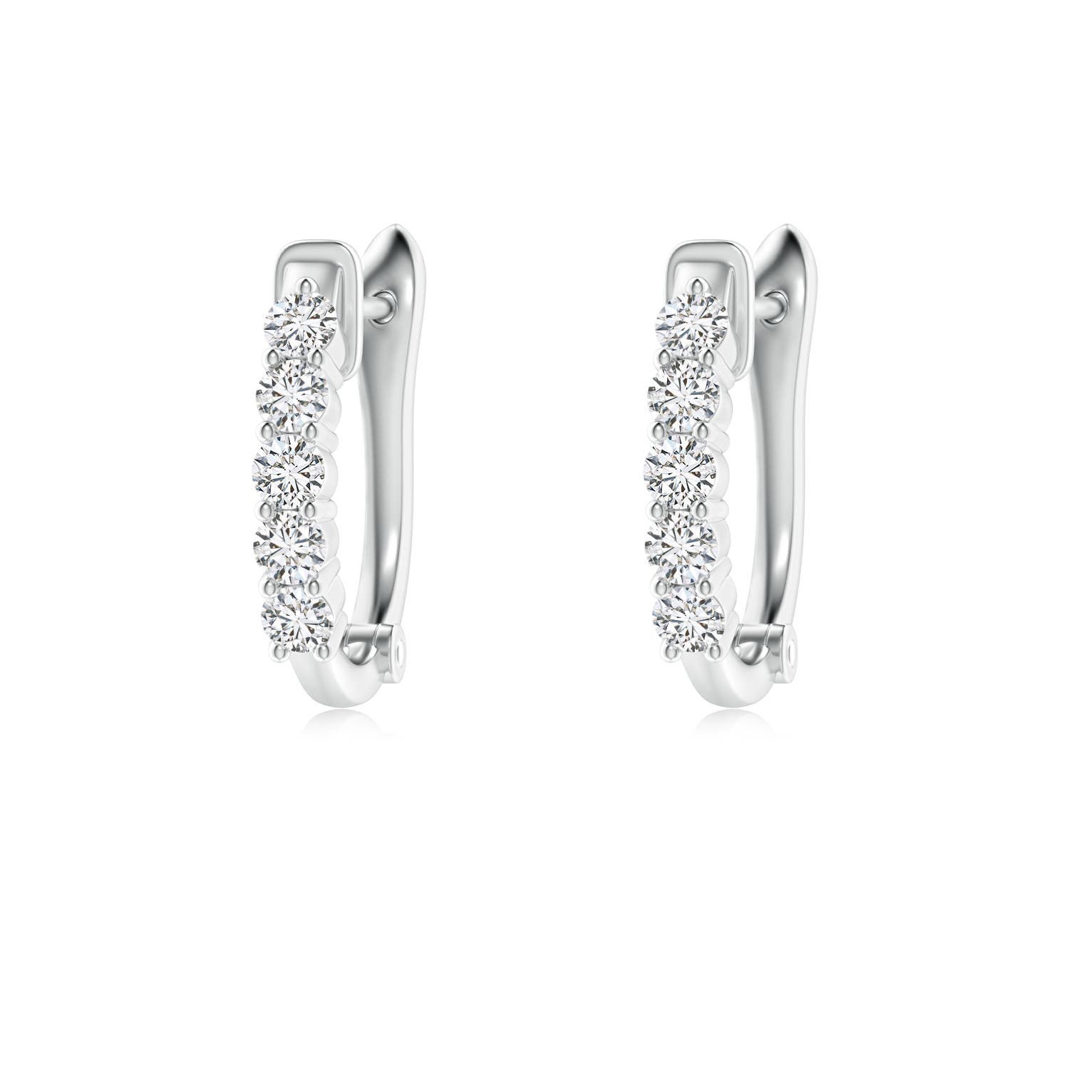 1.8mm HSI2 Classic Diamond Hinged Hoop Earrings in 18K White Gold